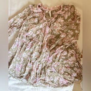 Zimmermann Pink and Tan Floral Kids Dress Size6